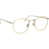 Linda Farrow - 743 C9 Rectangular Optical Frames - White Gold and Yellow Gold - Linda Farrow Eyewear - Avvenice