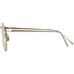 Linda Farrow - 743 C9 Rectangular Optical Frames - White Gold and Yellow Gold - Linda Farrow Eyewear - Avvenice
