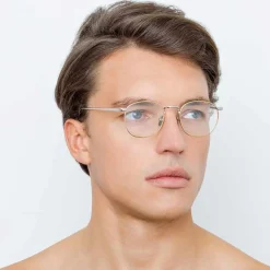 Linda Farrow - 743 C9 Rectangular Optical Frames - White Gold and Yellow Gold - Linda Farrow Eyewear - Avvenice