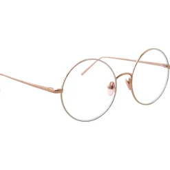 Linda Farrow - 647 C9 Round Optical Frames - Rose Gold with White Gold Rim - Linda Farrow Eyewear - Avvenice