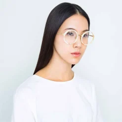 Linda Farrow - 239 C55 Round Optical Frames - Quartz - Linda Farrow Eyewear - Avvenice