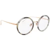 Linda Farrow - 239 C54 Round Optical Frames - Grey Marble - Linda Farrow Eyewear - Avvenice