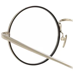 Linda Farrow - 749 C3 Round Optical Frames - White Gold and Black - Linda Farrow Eyewear - Avvenice