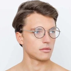 Linda Farrow - 749 C3 Round Optical Frames - White Gold and Black - Linda Farrow Eyewear - Avvenice