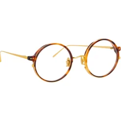 Linda Farrow - 801 C10 Round Optical Frames - Optical Lens in Tortoise Frame - Linda Farrow Eyewear - Avvenice