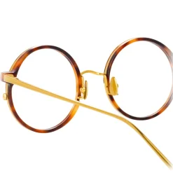 Linda Farrow - 801 C10 Round Optical Frames - Optical Lens in Tortoise Frame - Linda Farrow Eyewear - Avvenice