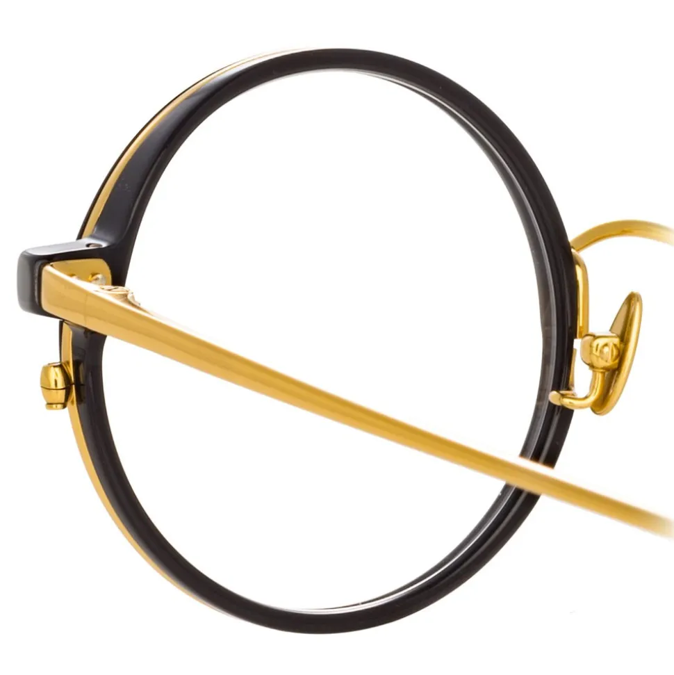 Linda Farrow - 801 C9 Round Optical Frames - Optical Lens in Black Frame - Linda Farrow Eyewear - Avvenice