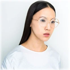 Linda Farrow - 645 C3 Round Optical Frames - Milky Peach - Linda Farrow Eyewear - Avvenice