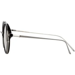 Linda Farrow - 801 C12 Round Optical Frames - Optical Lens in Black Frame - Linda Farrow Eyewear - Avvenice