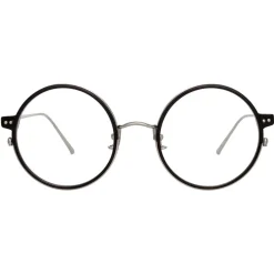 Linda Farrow - 801 C12 Round Optical Frames - Optical Lens in Black Frame - Linda Farrow Eyewear - Avvenice