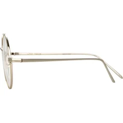 Linda Farrow - 741 C10 Round Optical Frames - White Gold and Yellow Gold - Linda Farrow Eyewear - Avvenice
