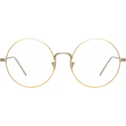 Linda Farrow - 741 C10 Round Optical Frames - White Gold and Yellow Gold - Linda Farrow Eyewear - Avvenice