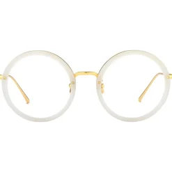 Linda Farrow - 239 C37 Round Optical Frames - Milky Grey - Linda Farrow Eyewear - Avvenice