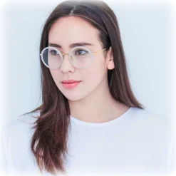 Linda Farrow - 239 C37 Round Optical Frames - Milky Grey - Linda Farrow Eyewear - Avvenice