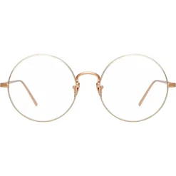 Linda Farrow - 741 C11 Round Optical Frames - Rose Gold and White Gold - Linda Farrow Eyewear - Avvenice