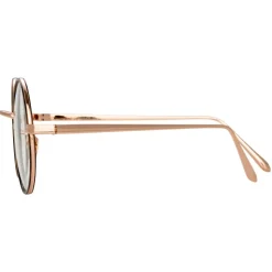 Linda Farrow - 749 C4 Round Optical Frames - Rose Gold and Turtle - Linda Farrow Eyewear - Avvenice