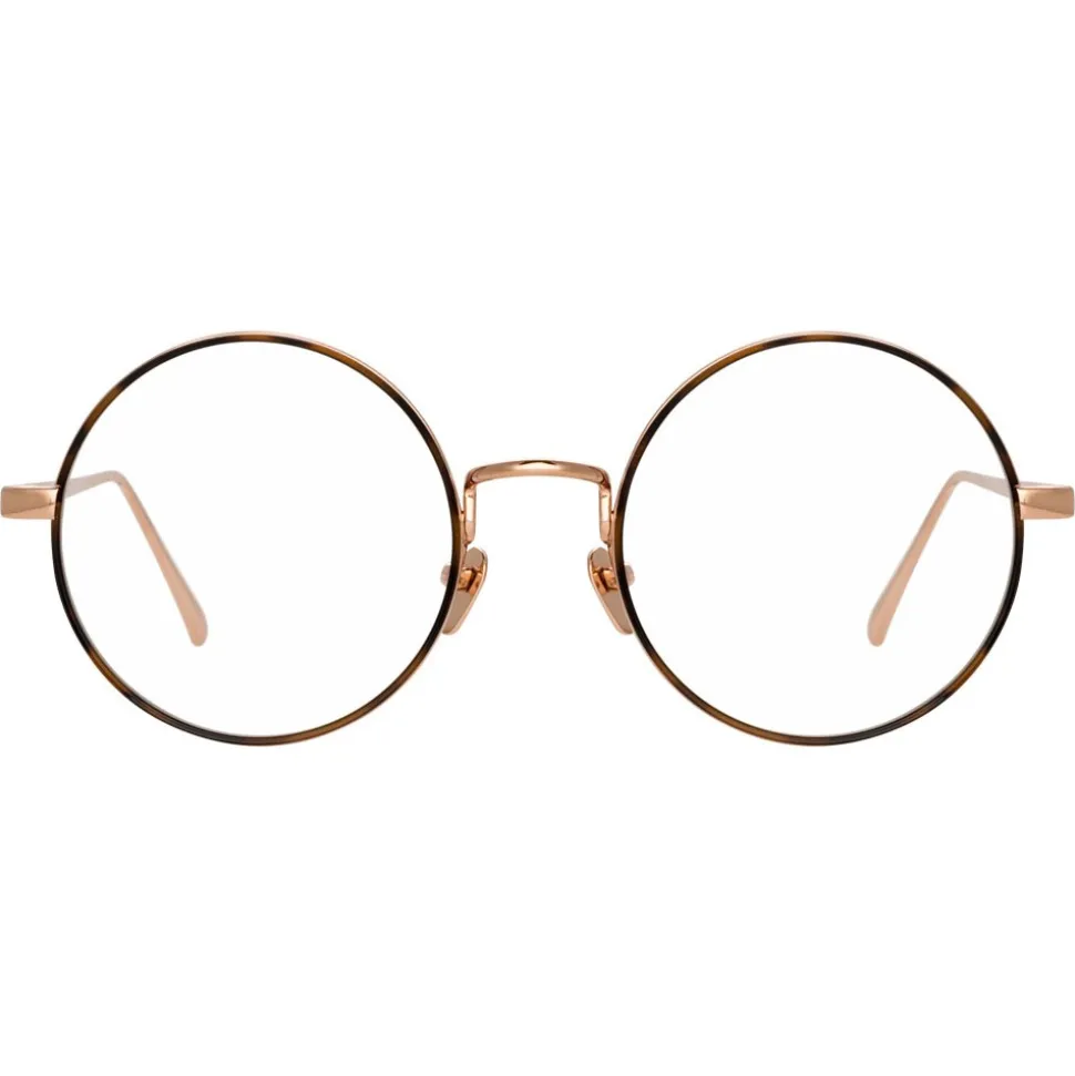 Linda Farrow - 749 C4 Round Optical Frames - Rose Gold and Turtle - Linda Farrow Eyewear - Avvenice