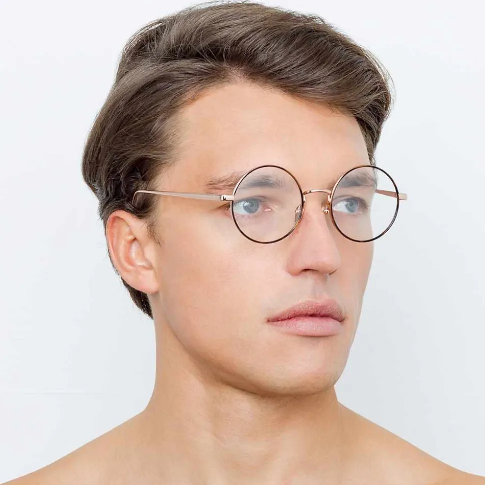 Linda Farrow - 749 C4 Round Optical Frames - Rose Gold and Turtle - Linda Farrow Eyewear - Avvenice