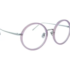 Linda Farrow - 239 C63 Round Optical Frames - Milky Purple - Linda Farrow Eyewear - Avvenice
