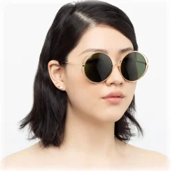 Linda Farrow - 816 C4 Round Sunglasses - Yellow Gold - Linda Farrow Eyewear - Avvenice