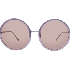 Linda Farrow - 457 C20 Round Sunglasses - Milky Purple - Linda Farrow Eyewear - Avvenice