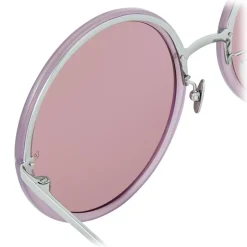 Linda Farrow - 457 C20 Round Sunglasses - Milky Purple - Linda Farrow Eyewear - Avvenice