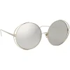 Linda Farrow - 816 C2 Round Sunglasses - White Gold - Linda Farrow Eyewear - Avvenice