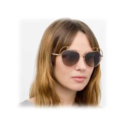 Linda Farrow - 853 C3 Round Sunglasses - Rose Gold - Linda Farrow Eyewear - Avvenice