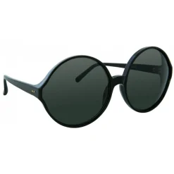 Linda Farrow - 657 C1 Round Sunglasses - Full Black - Linda Farrow Eyewear - Avvenice