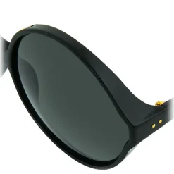 Linda Farrow - 657 C1 Round Sunglasses - Full Black - Linda Farrow Eyewear - Avvenice