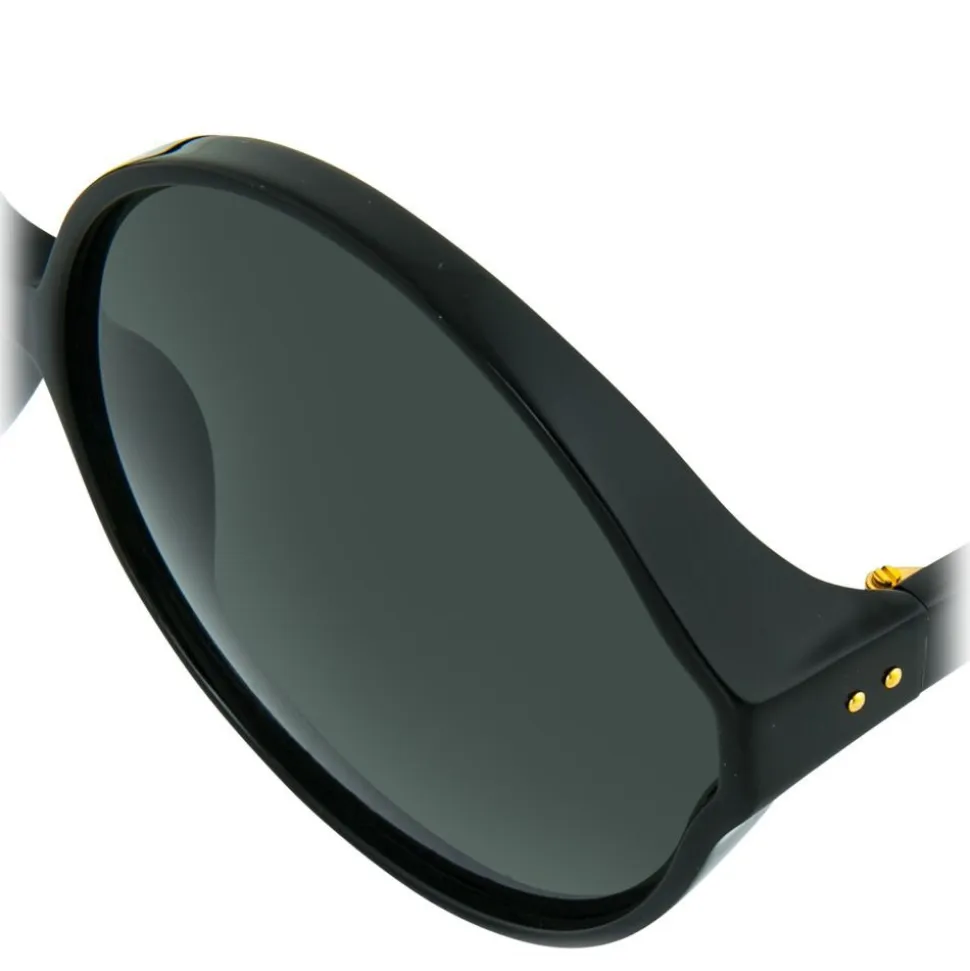 Linda Farrow - 657 C1 Round Sunglasses - Full Black - Linda Farrow Eyewear - Avvenice