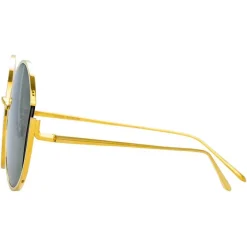 Linda Farrow - 851 C4 Round Sunglasses - Yellow Gold - Linda Farrow Eyewear - Avvenice