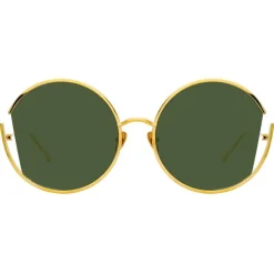 Linda Farrow - 851 C4 Round Sunglasses - Yellow Gold - Linda Farrow Eyewear - Avvenice