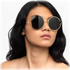 Linda Farrow - 851 C4 Round Sunglasses - Yellow Gold - Linda Farrow Eyewear - Avvenice