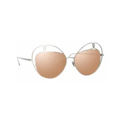 Linda Farrow - 853 C2 Round Sunglasses - White Gold - Linda Farrow Eyewear - Avvenice