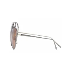 Linda Farrow - 853 C2 Round Sunglasses - White Gold - Linda Farrow Eyewear - Avvenice