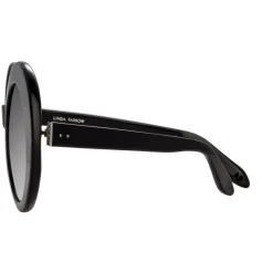 Linda Farrow - 468 C14 Round Sunglasses - Black - Linda Farrow Eyewear - Avvenice