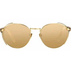 Linda Farrow - 300 C8 Round Sunglasses - Yellow Gold - Linda Farrow Eyewear - Avvenice