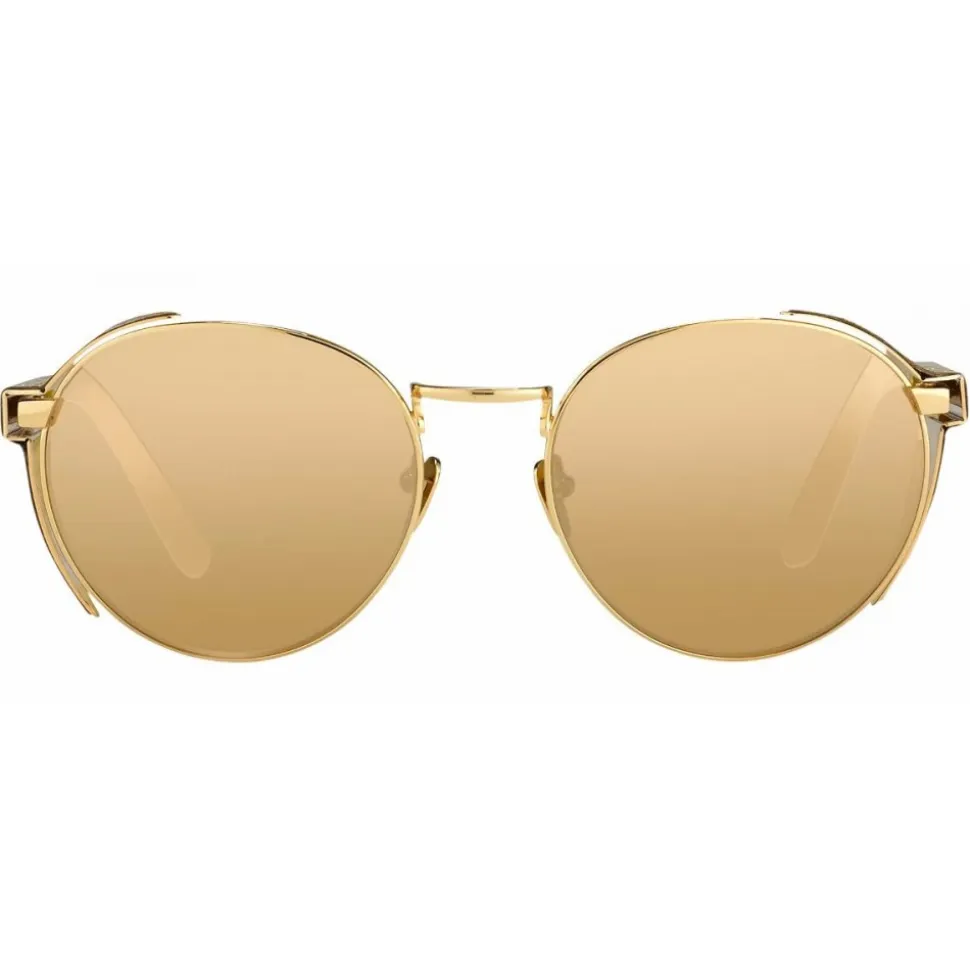 Linda Farrow - 300 C8 Round Sunglasses - Yellow Gold - Linda Farrow Eyewear - Avvenice