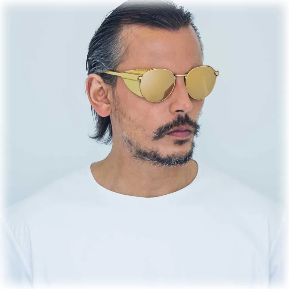 Linda Farrow - 300 C8 Round Sunglasses - Yellow Gold - Linda Farrow Eyewear - Avvenice