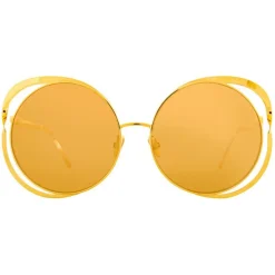 Linda Farrow - 659 C1 Round Sunglasses - Yellow Gold - Linda Farrow Eyewear - Avvenice
