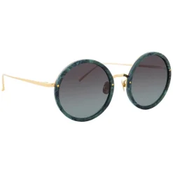 Linda Farrow - 239 C49 Round Sunglasses - Jade - Linda Farrow Eyewear - Avvenice