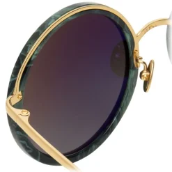 Linda Farrow - 239 C49 Round Sunglasses - Jade - Linda Farrow Eyewear - Avvenice