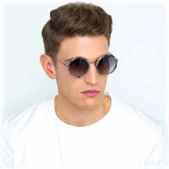 Linda Farrow - 239 C50 Round Sunglasses - Grey Marble - Linda Farrow Eyewear - Avvenice