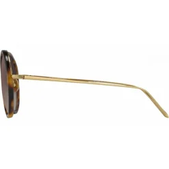 Linda Farrow - 239 C12 Round Sunglasses - Tortoiseshell - Linda Farrow Eyewear - Avvenice