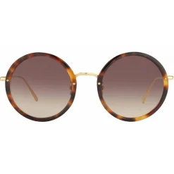 Linda Farrow - 239 C12 Round Sunglasses - Tortoiseshell - Linda Farrow Eyewear - Avvenice