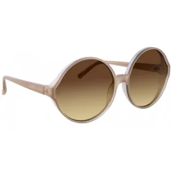 Linda Farrow - 657 C8 Round Sunglasses - Milky Tobacco - Linda Farrow Eyewear - Avvenice