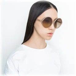 Linda Farrow - 657 C8 Round Sunglasses - Milky Tobacco - Linda Farrow Eyewear - Avvenice