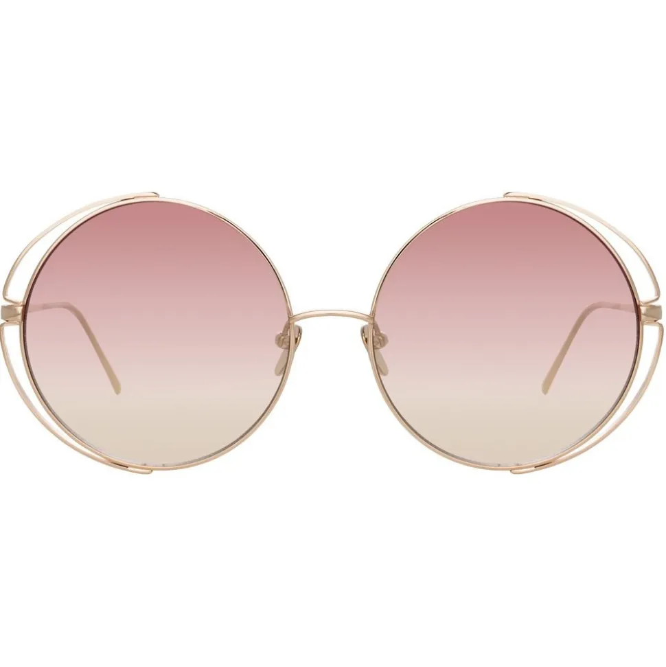 Linda Farrow - 816 C8 Round Sunglasses - Light Gold - Linda Farrow Eyewear - Avvenice