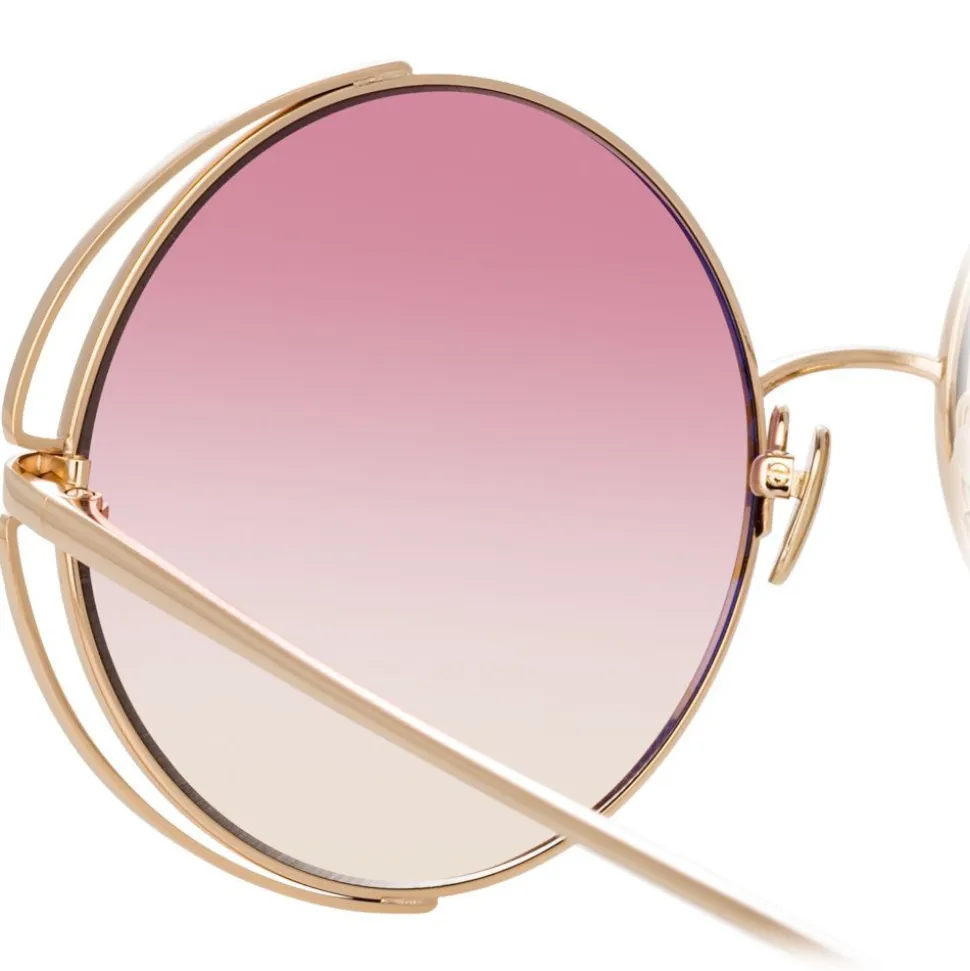 Linda Farrow - 816 C8 Round Sunglasses - Light Gold - Linda Farrow Eyewear - Avvenice